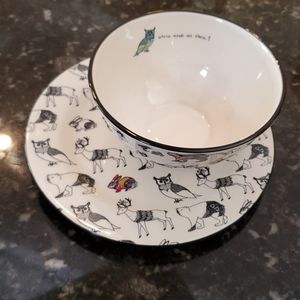 Anthropologie Forest Saunter plate and bowl